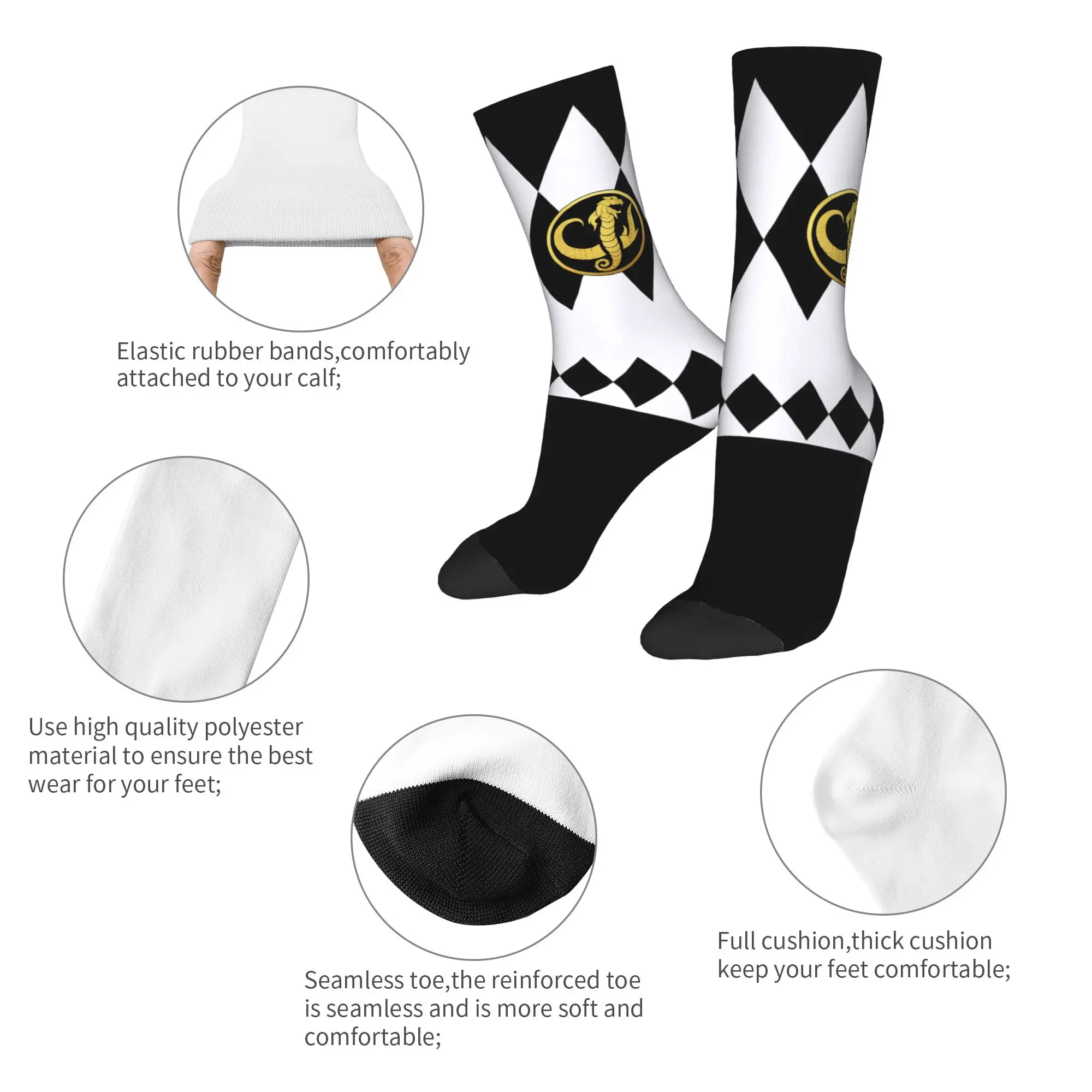 Powers Rangerr Socks Men's Women's Polyester Fashion  Socks Harajuku Spring Summer Autumn Winter Middle Tube Socks Gift