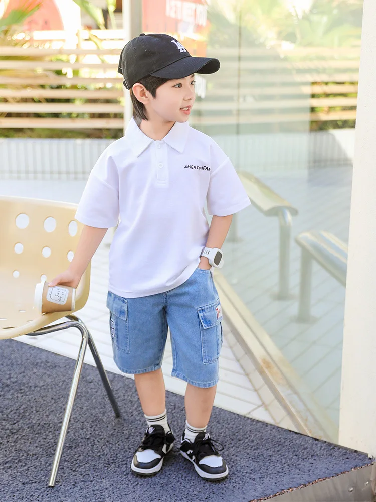 

2-9T summer children kids boys cotton short sleeve polo shirt