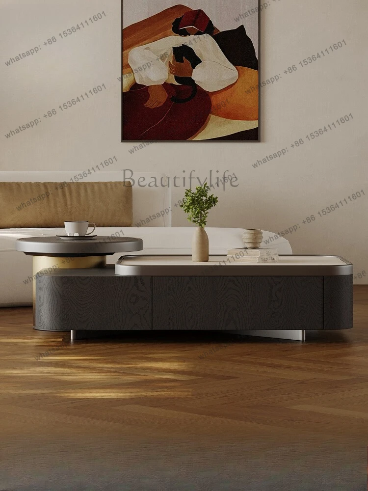 

Italian minimalist square coffee table living room home 2025 new luxury stone coffee table