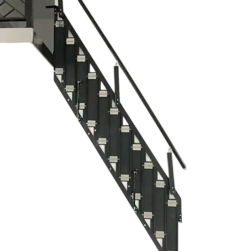 Folding stairs against the wall Household attic Retractable stairs Indoor and outdoor Side wall Space-saving outdoor ladder