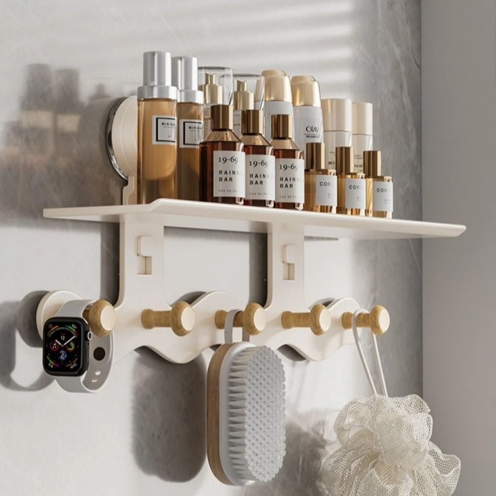 

No-Punch Suction Cup Door Hooks with 5/6 Hooks Entryway Decor Bathroom Towel Rack Wall Mounted Multifunctional Shower Hangers