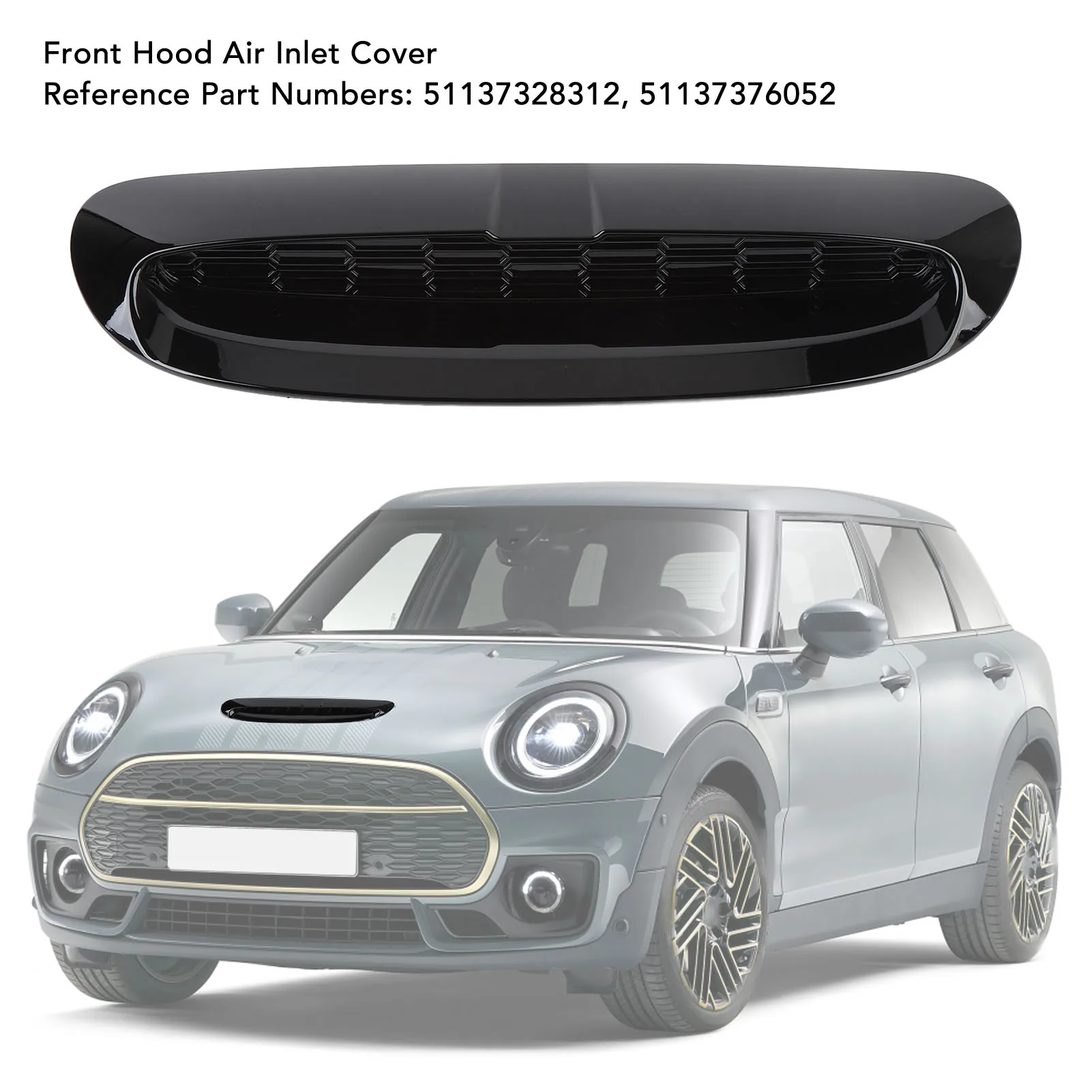 Rejilla de entrada de aire para capó delantero, ventilación a prueba de golpes, ajuste 51137376052, aspecto elegante, resistente al color para S JCW F54 F55 F56 F57 2014 hacia arriba