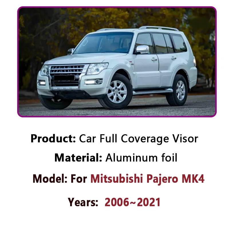 For Mitsubishi Pajero V80 V93 5-door 2006-2021 MK4 Car Full Coverage Sunshades Anti-UV Light Blocking Visors Auto Accessories