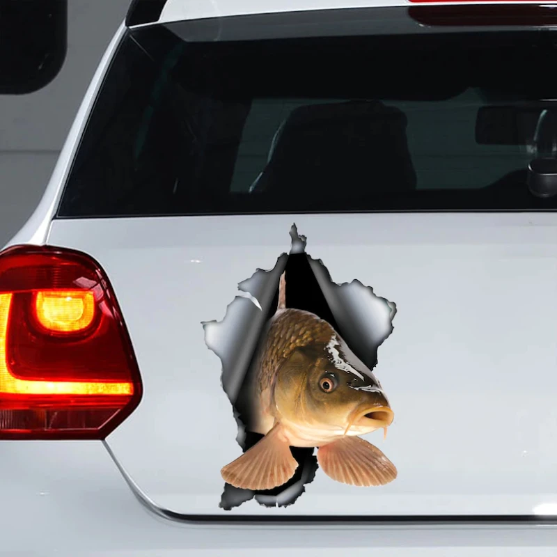 Jpct fashionable and interesting carp stickers for cars, waterproof stickers for diesel cars, maximum size 15cm