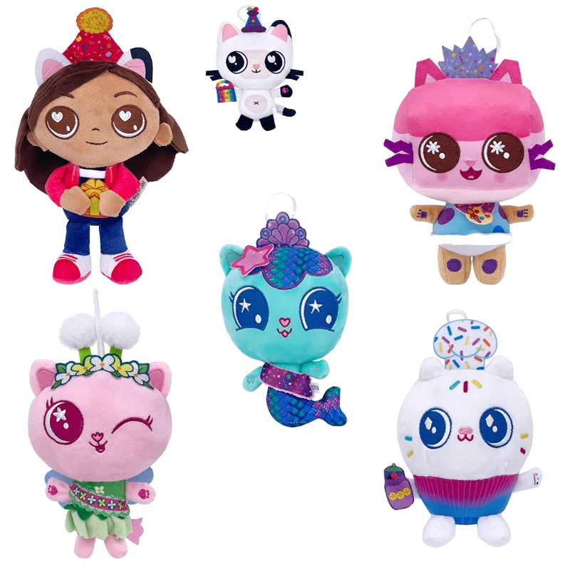 Nieuwe Gabby poppenhuis knuffel Gabby pop zeemeermin kat bruinharig meisje knuffeldier knuffel voor kind kerstcadeau ﻿