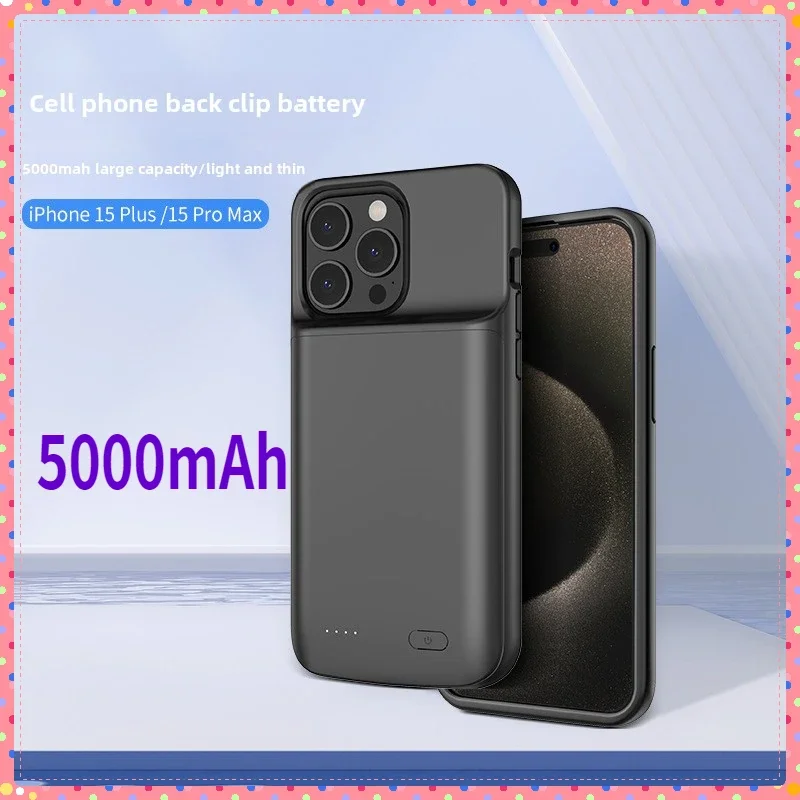 

Battery Charger Case for IPhone 15 Pro Max Wireless Magnetic Power Case 5000mAh Power Bank External Battery Charging