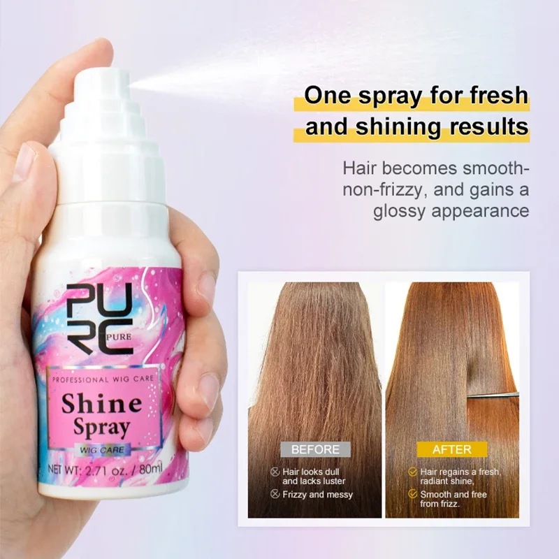 PURC Marruecos aceite de argán brillo Spray para el cabello suaviza instantáneamente la sequedad tratamiento del cabello productos para el cuidado de la peluca salón cuidado del cabello opaco