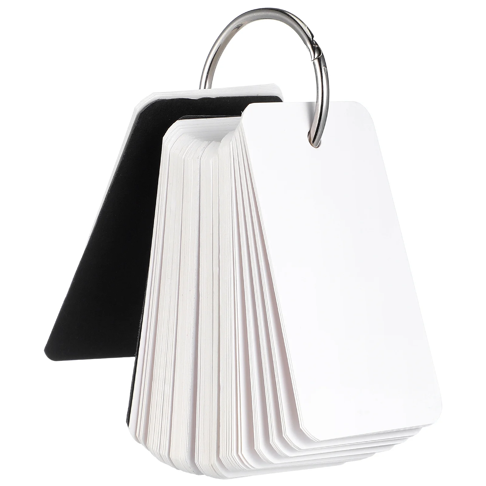 

100 Pcs Blank Alphabet Cards Literacy Cards Stationery Supplies with Binder Ring for School Office (White + Black)