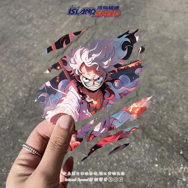 

Anime sticker Nautical King Luffenika Personality Tear Style Decorative Car Sticker Car Sticker 18cm
