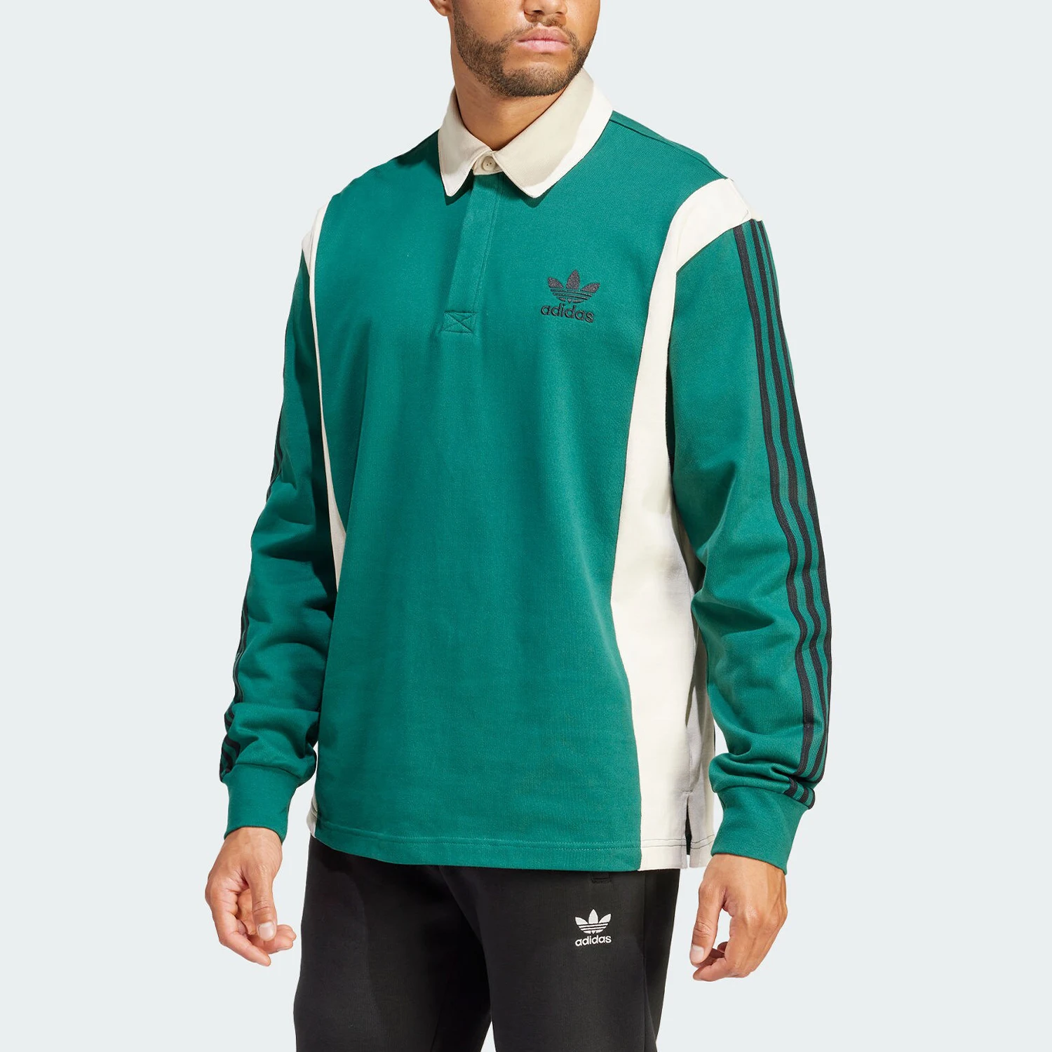 

Adidas genuine Originals Men's Sport Loose Fit Long Sleeve Polo Shirt IU0210