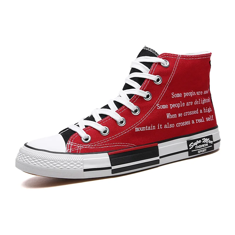 Vulcan Shoes Boys Sport Shoes High Top Canvas Sneakers Men Designer Unisex Sneakers Flat Casual School Shoes Man Fashion