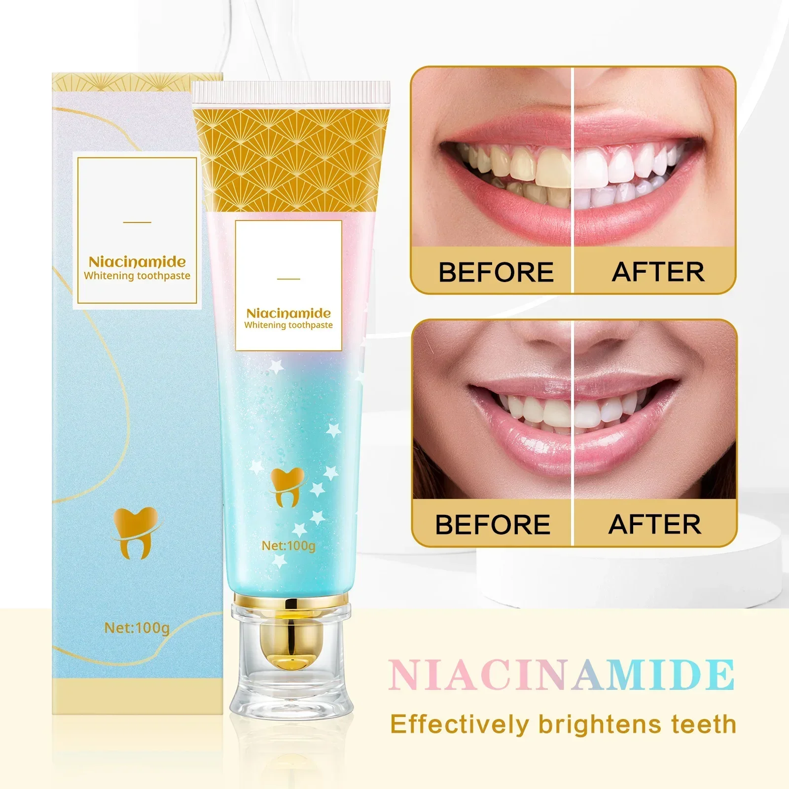 100g Whitening Toothpaste Refreshing Clean Teeth Fresh Breath Toothpaste Remove Tooth Stains Gum Care Relieve Tooth Sensitivity