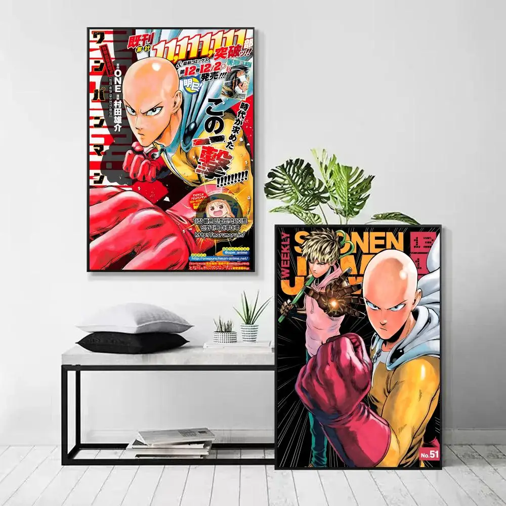 Anime One-Punch Man Poster Self-adhesive Art Waterproof Paper Sticker Coffee House Bar Room Wall Decor - view 4