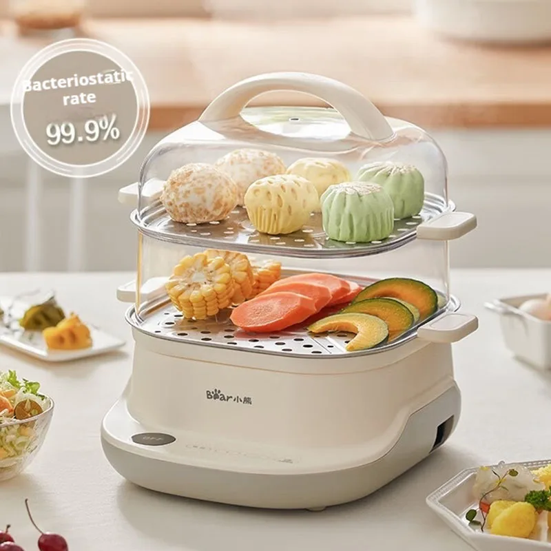 Vaporizador de huevos eléctrico doméstico de 6L, 220V, tipo dividido multifuncional con vaporizador eléctrico de acero inoxidable