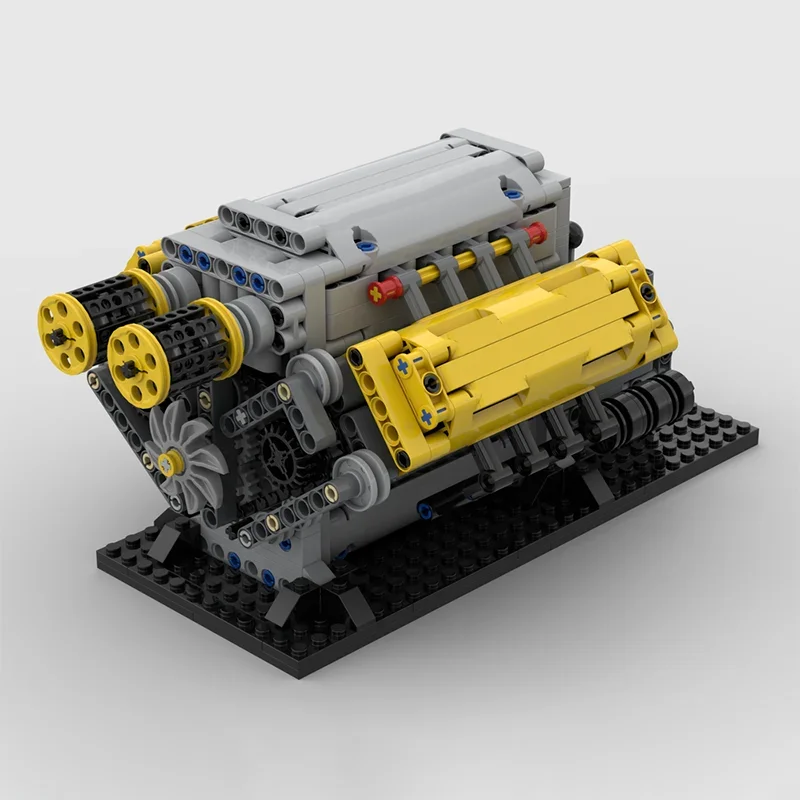 844pcs MOC Crossplane natural Aspiration Technical Model Building toys blocks Christmas gifts Assemble DIY idea Brick Birthday