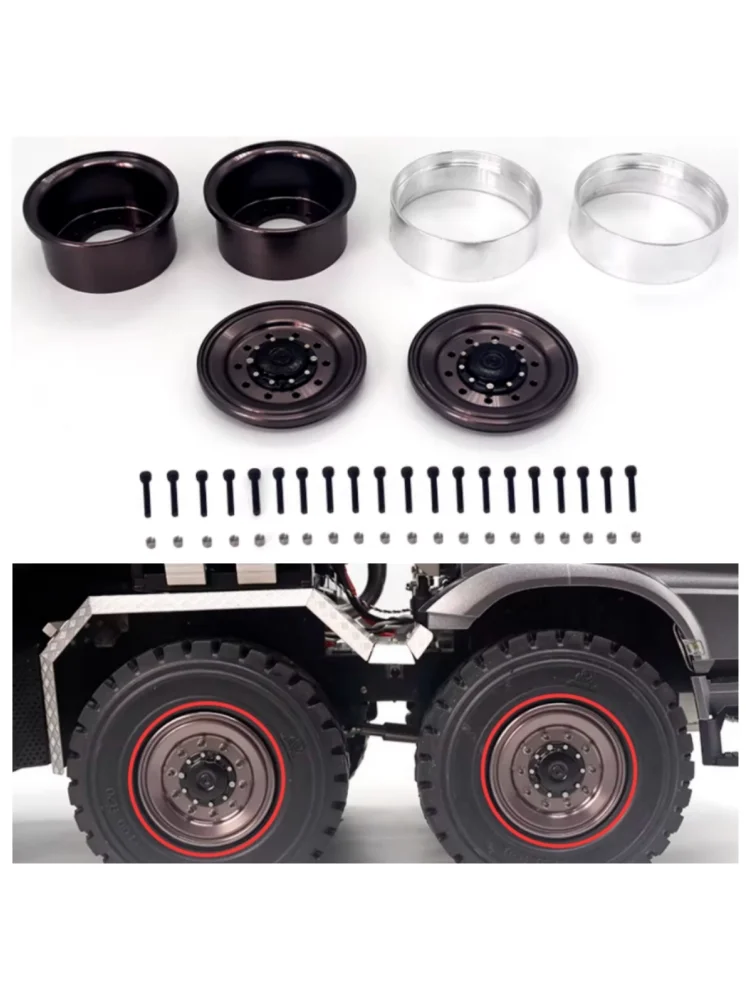 2 Stück JDMODEL Metall-Simulations-XS45-Vorderradnabe für 1/14 RC Truck Scaleclub Lxy/RC Achse Auto JDM-193 RC Zubehör – Detail 9