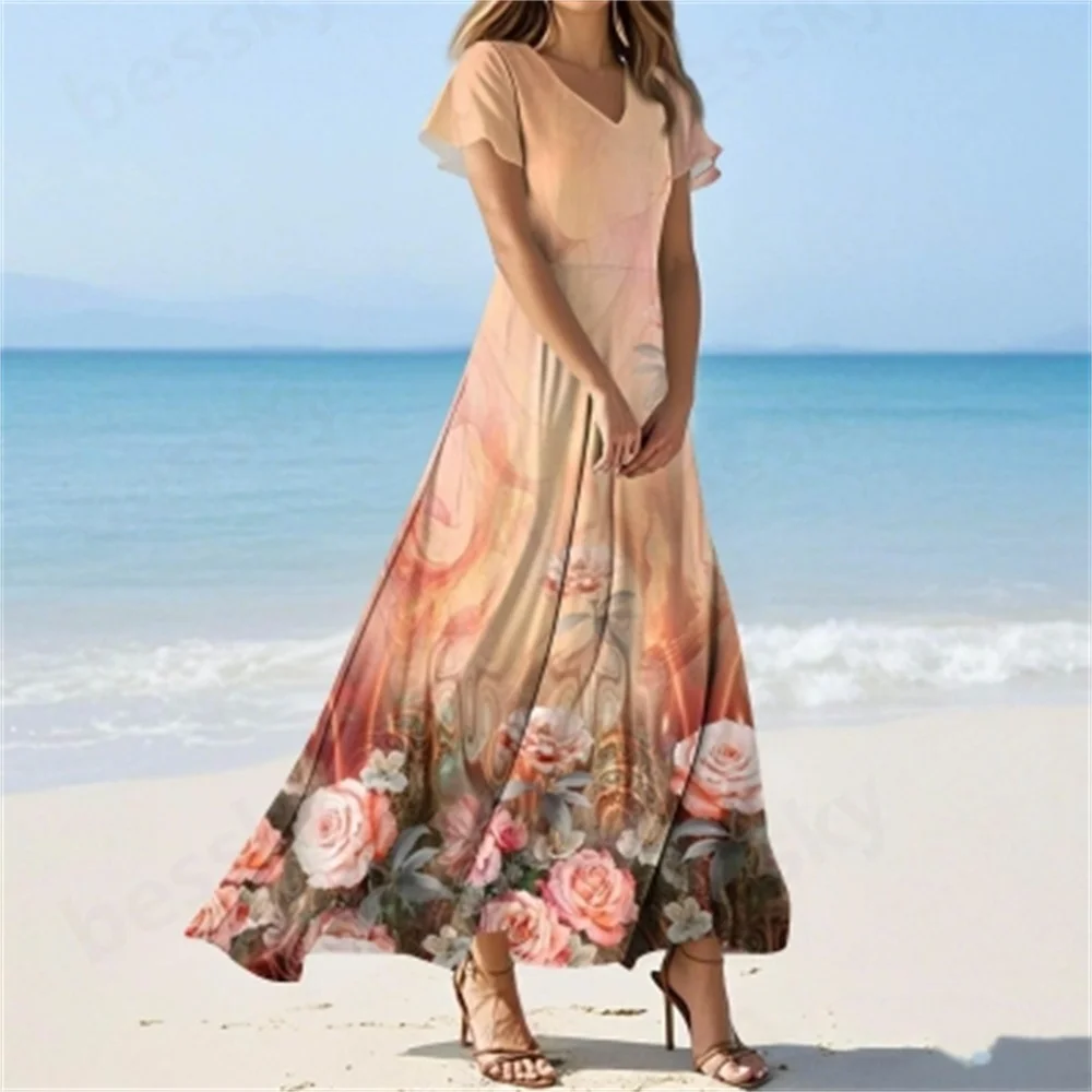 

Ladies' casual loose print dress