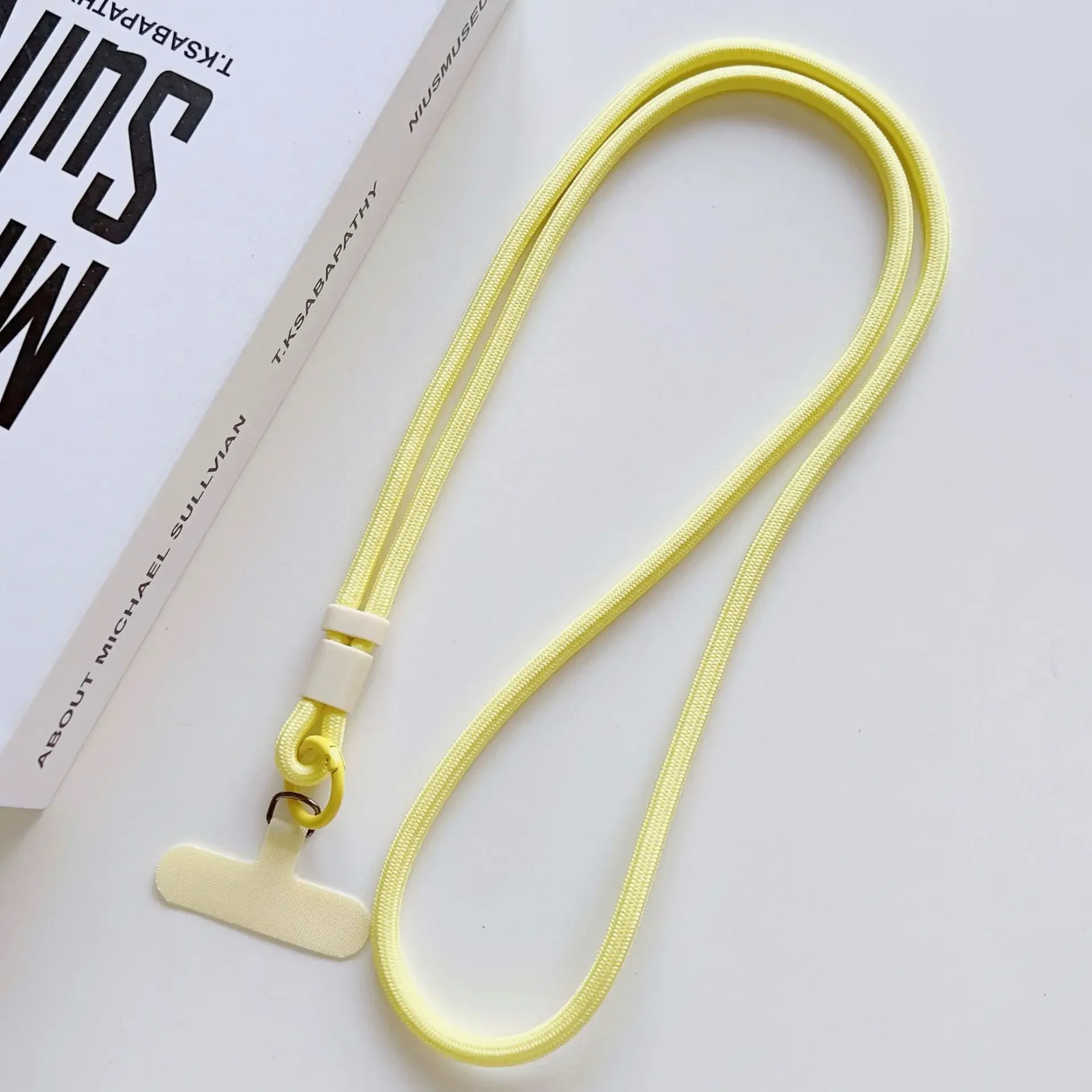Personalisierbares, trendiges Handy-Lanyard in Uni-Farbe, diagonal tragbar, langer Schultergurt, Seil-Halskette, universell, 60cmx2