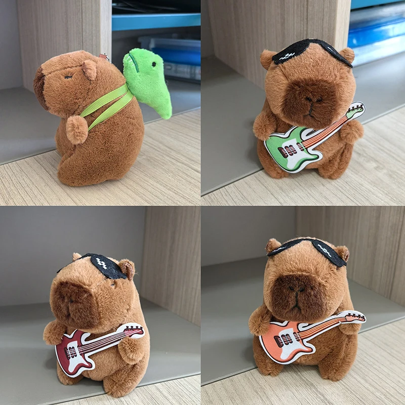 Weiche Angefüllte Puppe Rucksack Anhänger Capybara Plüsch Puppe Cartoon Schlüsselbund Anhänger Auto Tasche Schlüssel Ring Dekor Kind Geschenk Schlüsselbund