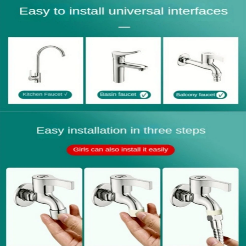 1Pcs Stainless Steel Faucet Extender 360 º All-round Adjustment of Water Level Extension Hose Kitchen Shower Home Accessories