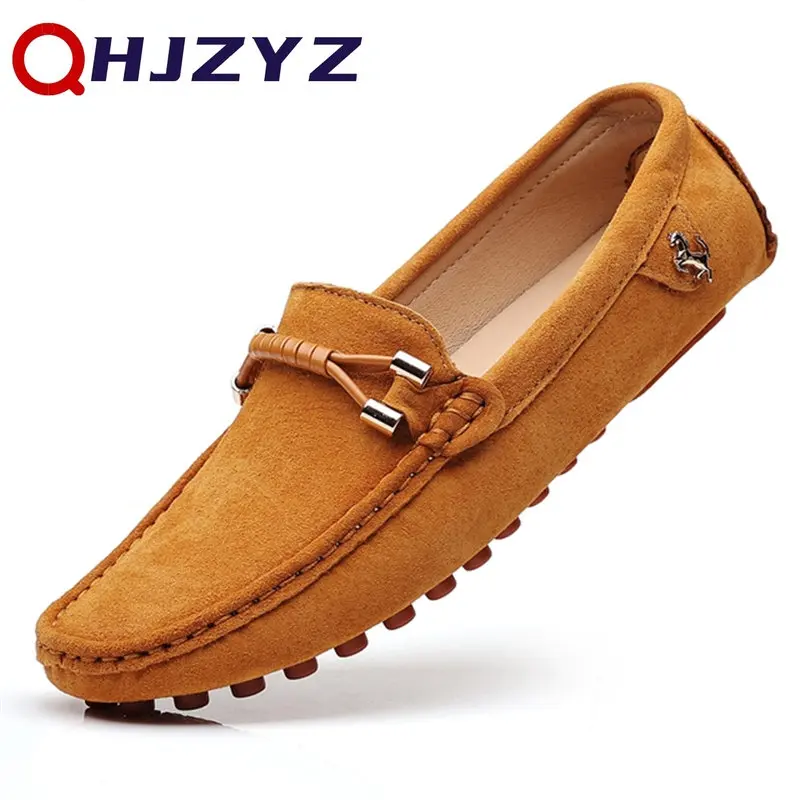 Green Loafers Men Design Suede Loafers 2023 Genuine Leather Slip On Moccasins Comfy Driving Shoes For Men Chaussure Homme