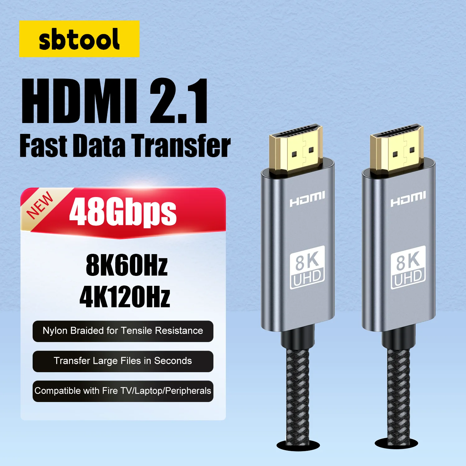

HDMI Cable2.1 8K60Hz Ultra HD Dual Male Connector No Lag or Flicker High-Speed HDMI for Seamless Streaming Cable HDMI