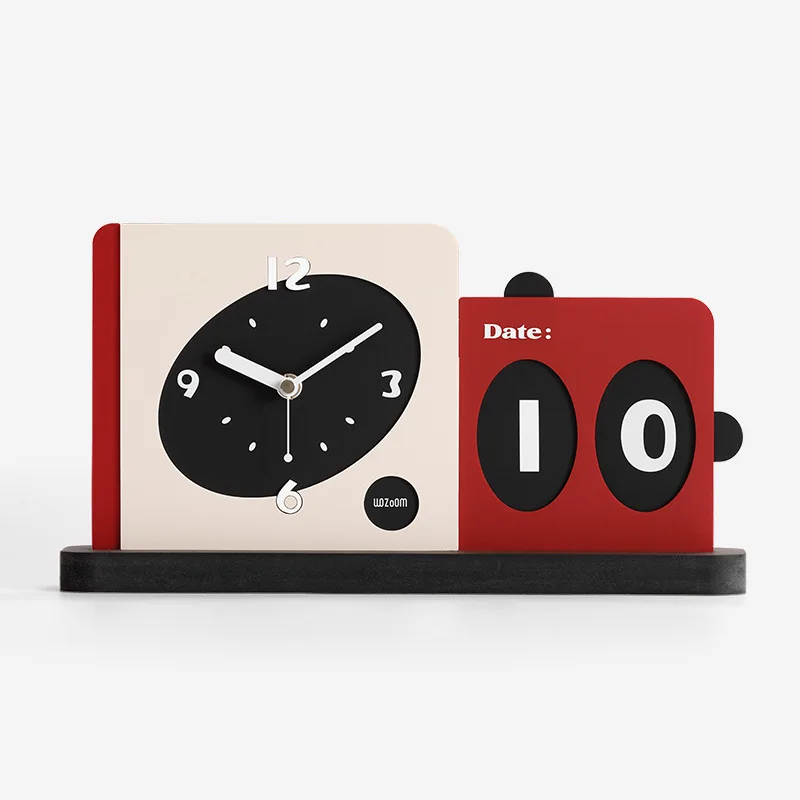 Zml modern home clock living room household calendar ornament creative desktop decoration