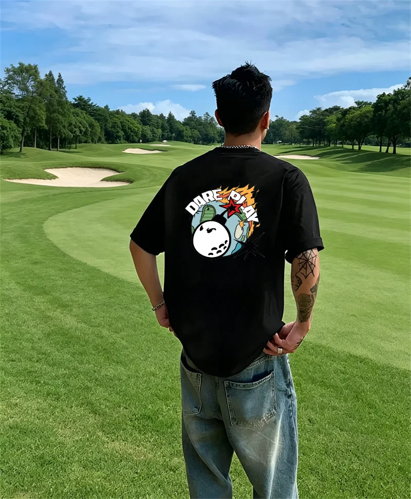 ホット 2026 韓国高級ゴルフグラフィックプリント Tシャ - Golf Equipment Korea のレビューと価格