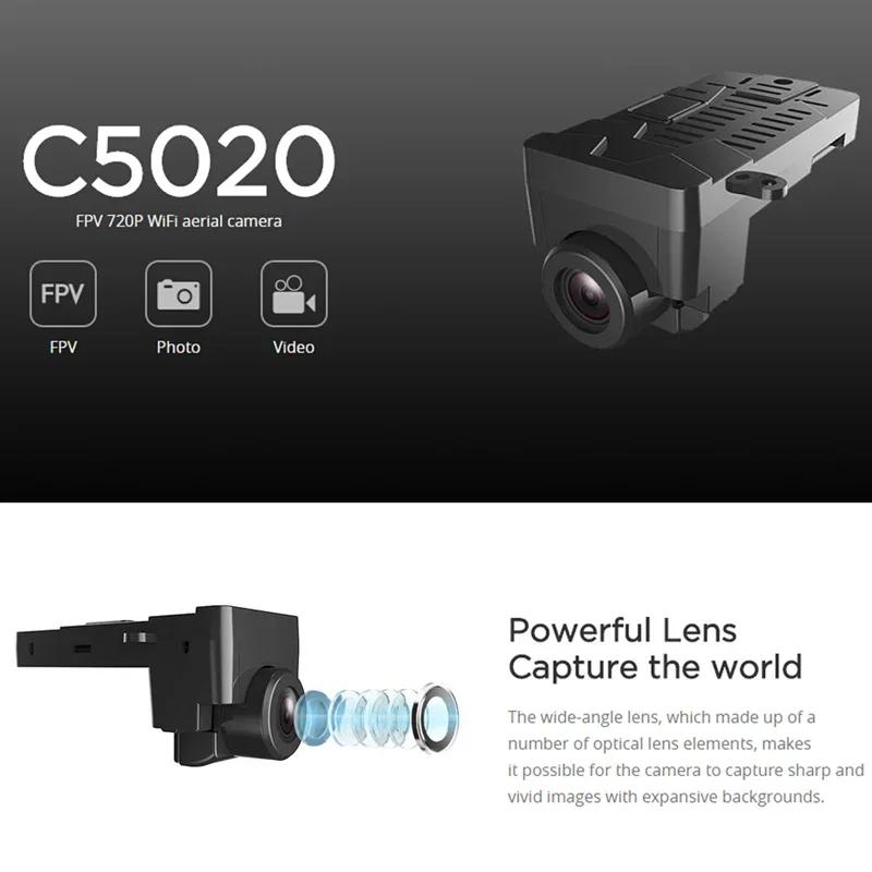 C5020 FPV Real-Time 5G WIFI Camera For MJX Bugs 3 Drone RC Quadcopter Spare Parts