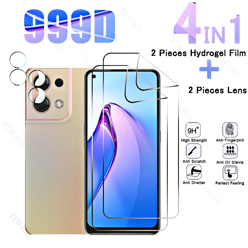 6in1 Full Cover Front Hydrogel Film for Oppo Reno8 Fingerprint Screen Protectors for Oppo Reno 8 CPH2359 6.4