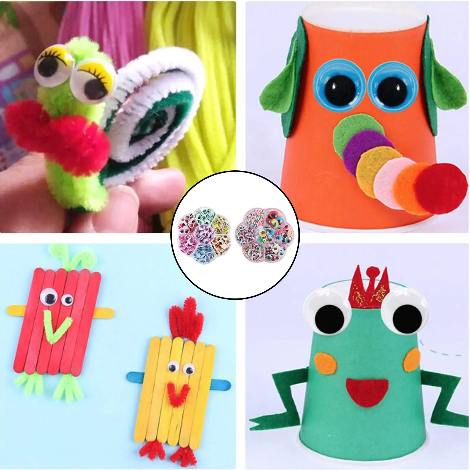 2-6pack Multiple Size Eyes Mix Colorful for Crochet Puppet Bear Plush Toy