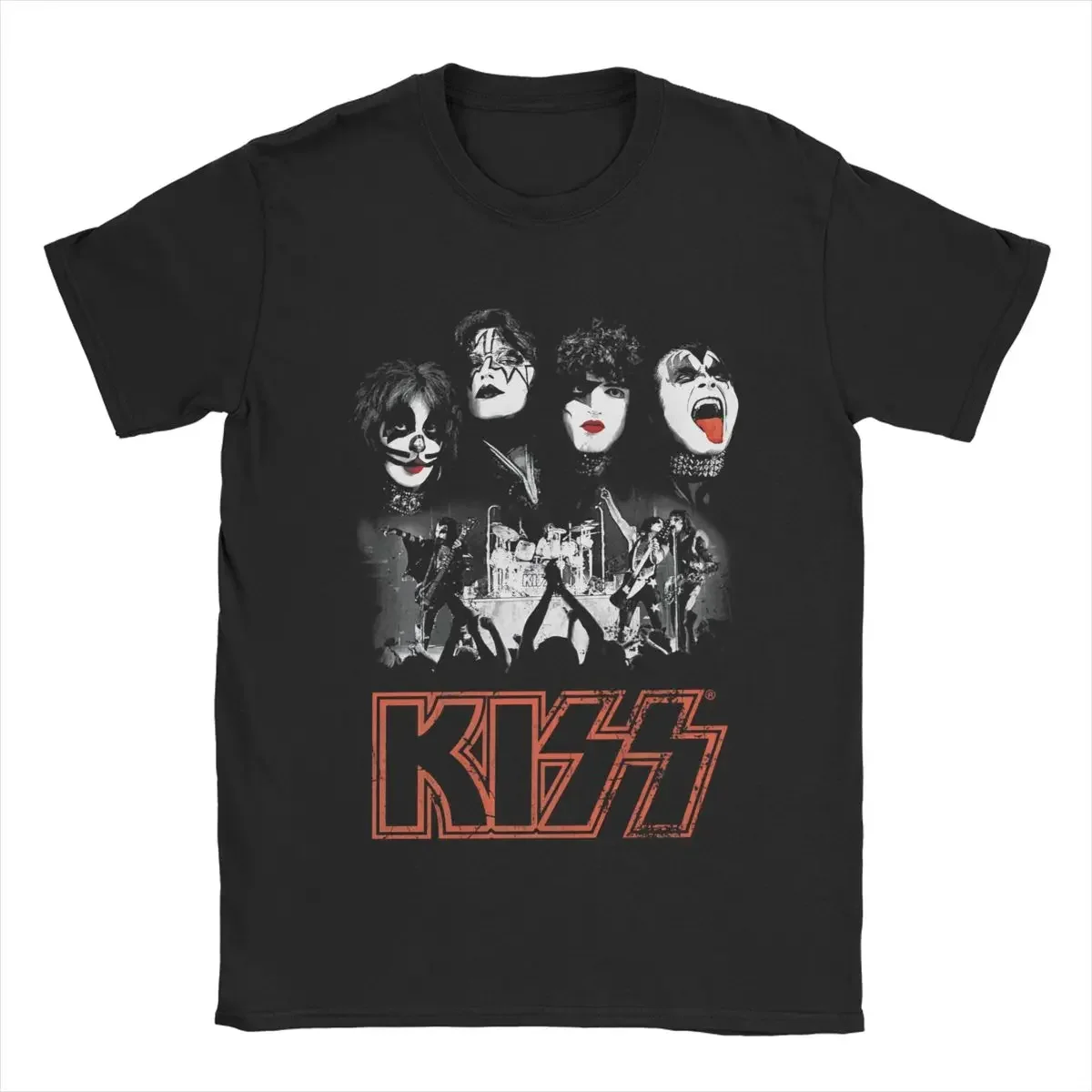 

Kiss Rock Brand T Shirts Men's Pure Cotton Leisure T-Shirt Crew Neck Tee Shirt Short Sleeve Clothing New Arrival