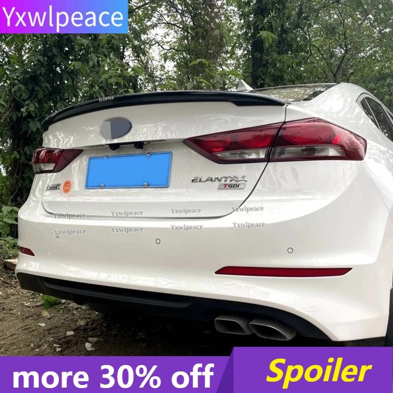 

For Hyundai Elantra 2016 2017 2018 Spoiler ABS Plastic Primer Color Rear Trunk Lip Spoiler Car Rear Wing Decoration