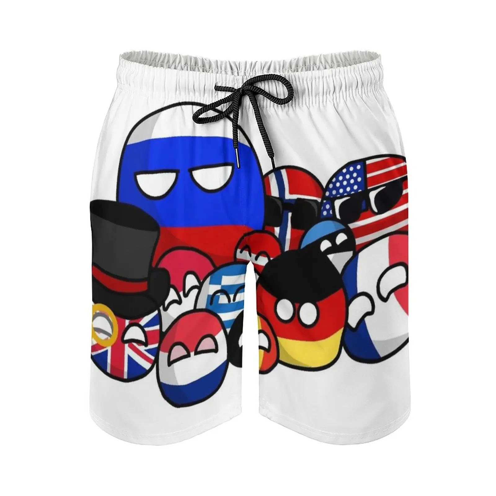 

United Balls Men's Swim Trunks Sports Shorts Beach Trunks Surfing Pockets And Mesh Lining Country Balls Countryballs Europe