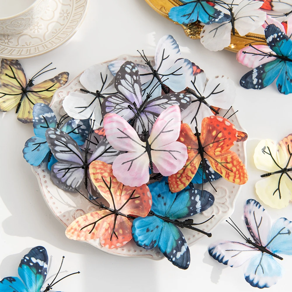 Künstliche Schmetterlinge 3D Hochzeit Garten Festival Party Tisch Dekor Vasen Hause Sammelalbum Kranz Diy Geschenk Boxen Zubehör Billig – Detail 4