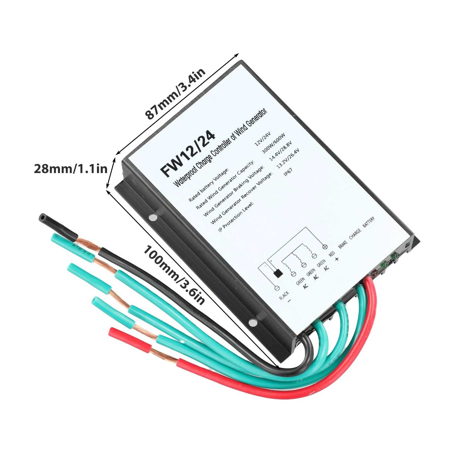 

1pcs PWM Wind Turbine Charge Controller Solar Wind For Hybrid Generator Controller 600W 12 V 24 V 600 W Wind Power Supplies