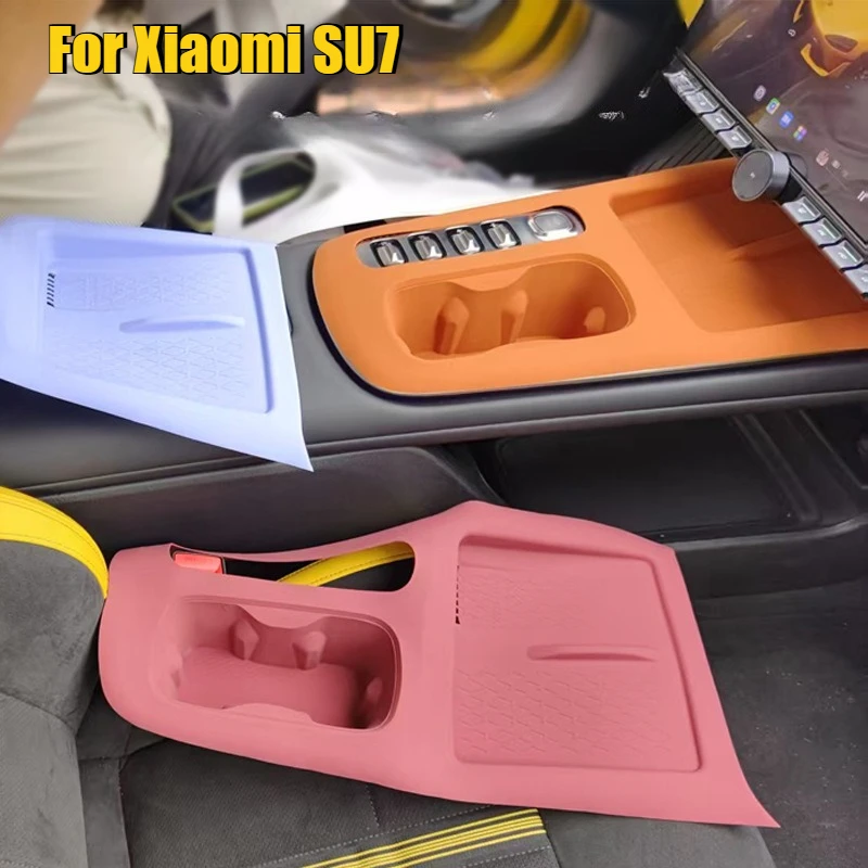 

For Xiaomi SU7 Center Console Wireless Charging Pad Silicone Cup Holder Anti-Slip Protective Cover Central Control Protector Mat
