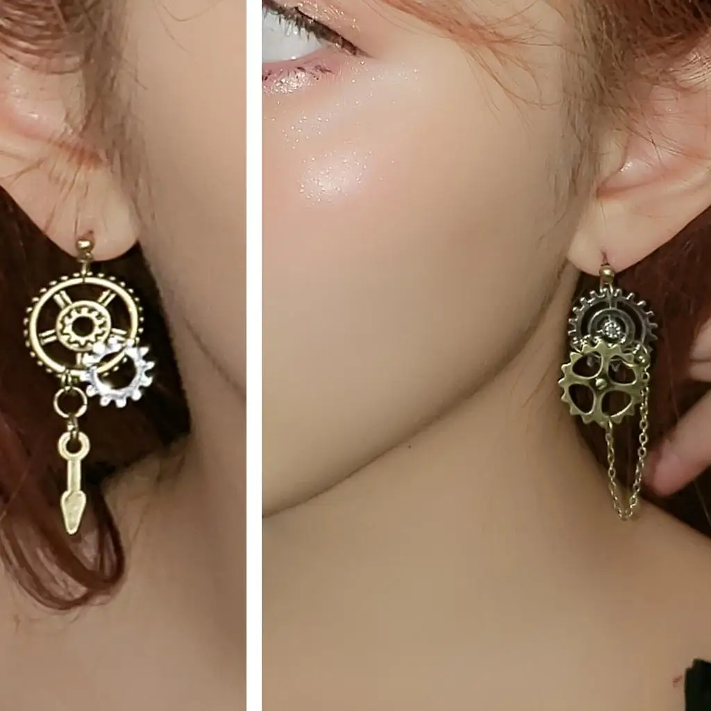 Steampunk Gothic Punk Gear Drop Earring Rock Mechanical Dangle Earrings Modern Female Jewelry for Women