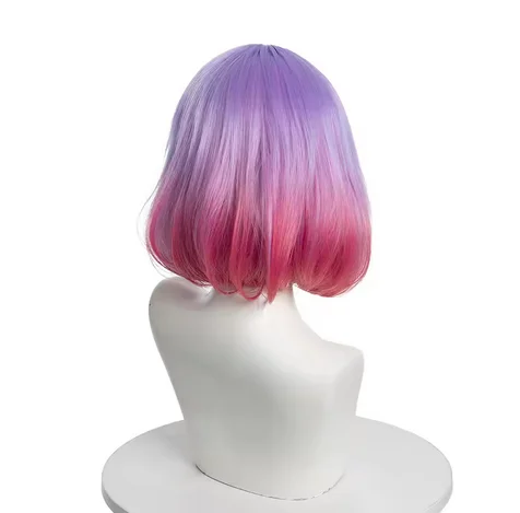 Peluca de pelo sintético Anime Astrum Design Luna Cosplay peluca Luna peluca rosa Color mezclado peluca corta pelucas resistentes al calor