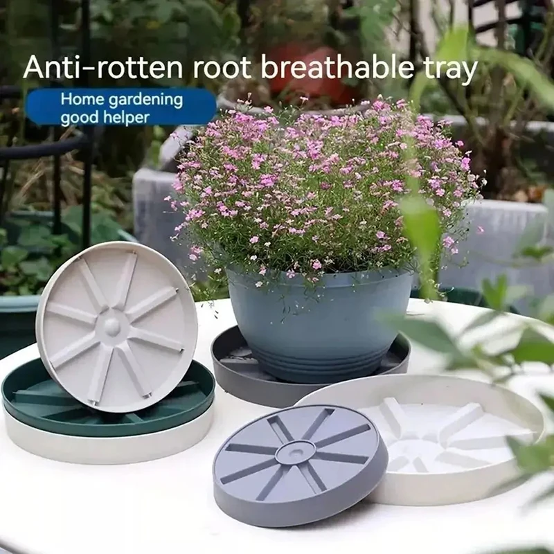 1PC Plant Tray Durable Plastic Round Flower Pot Drip Tray Thicker Anti-Rot Root For Indoors Outdoors Home Garden Green