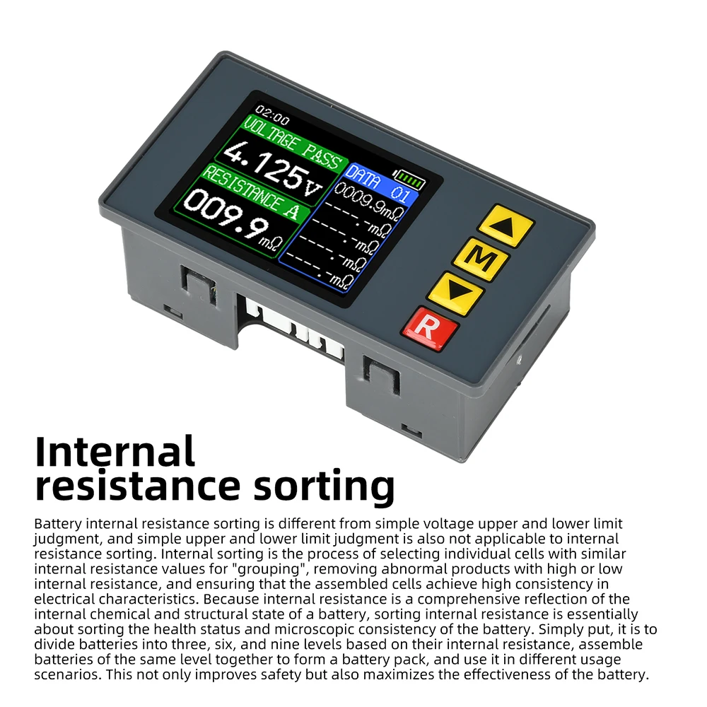 TS607 Batterie-Innenwiderstandstester 60V 4-Draht-AC-Methode mit 99-Datenprotokollierung und einstellbarer Standby-Zeit für Maker-Tests – Detail 7