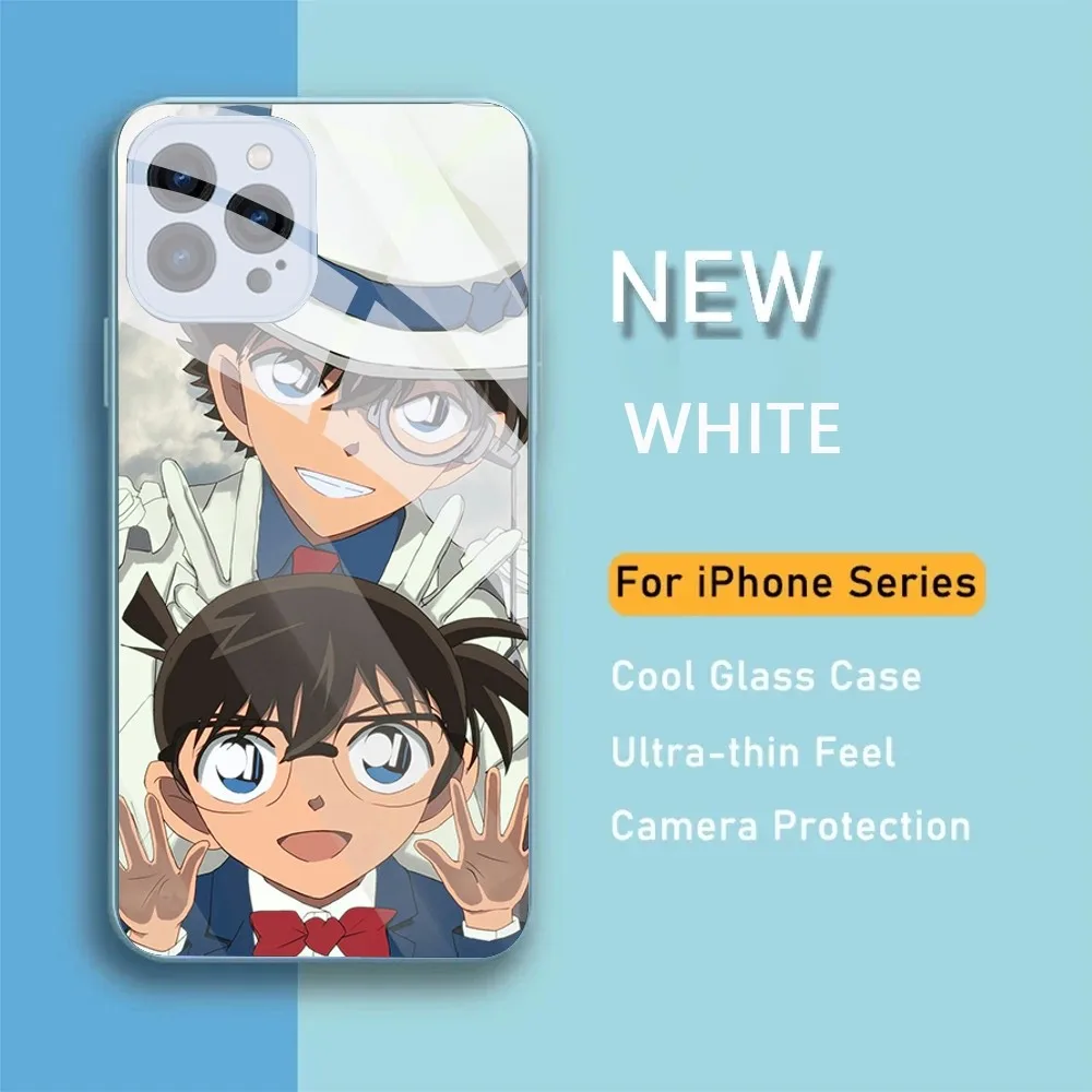 Anime Detective Conan Phone Case For IPhone 15 14 13 12 Mini 11 Pro Max X XS XR 6 7 8 SE Plus Glass Hard Cover