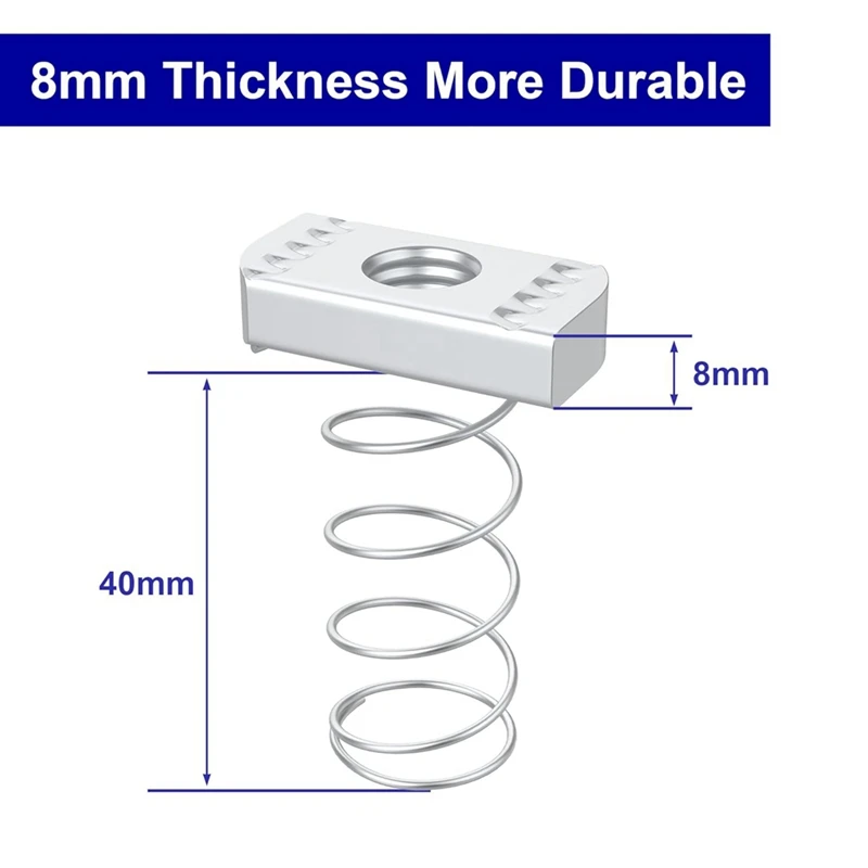 3/8Inch-16 Strut Channel Nuts, Spring Strut Channel Cone Nuts For Strut Channel, Easy To Locate Mounts Solar Panel