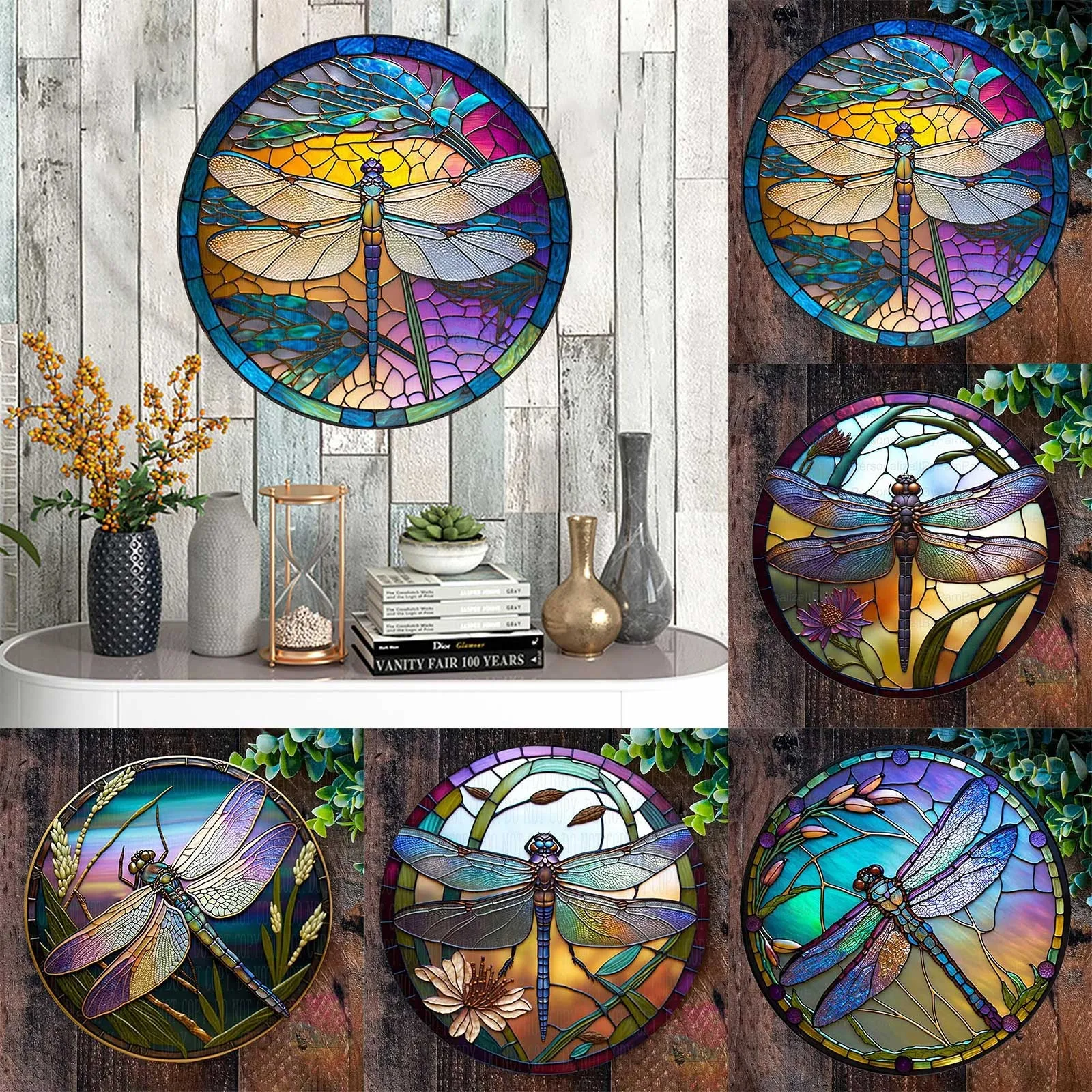 

Butterfly Round Acrylic Painted Window Decoration Hanging Wall Decor Craft Hanging Bedroom Living Room Home Decoration 2025