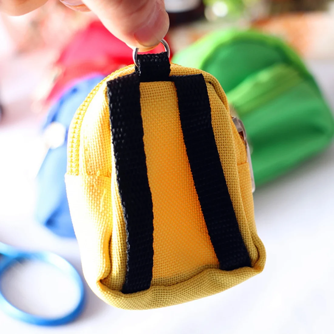 Miniature Doll Backpack Doll Bag 5Pcs Cute Zipper Backpack Doll Accessories for 15-30cm Dolls,Dollhouse School Supplies