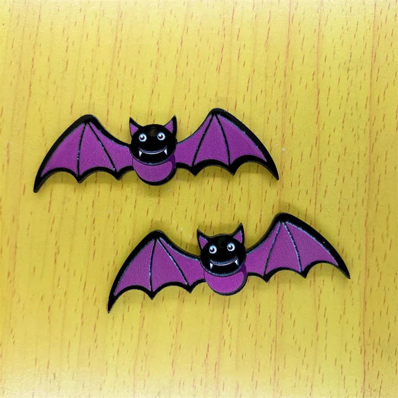 

10pcs Acrylic Bat Charm Cartoon Animal Bat Charms Pendant for Bracelet DIY Earring Necklace Key Chain Jewelry Accessories