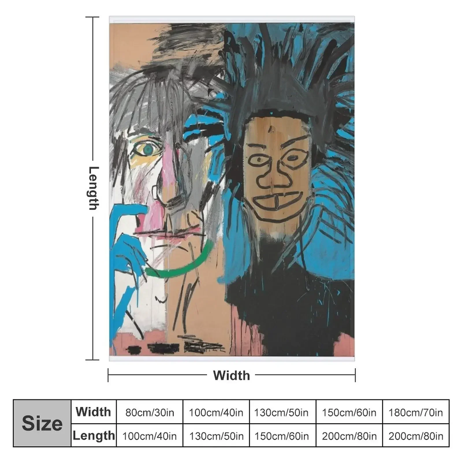 Collaboration jean-michel and warhol - painting illustration Throw Blanket Decorative Throw Custom Blankets