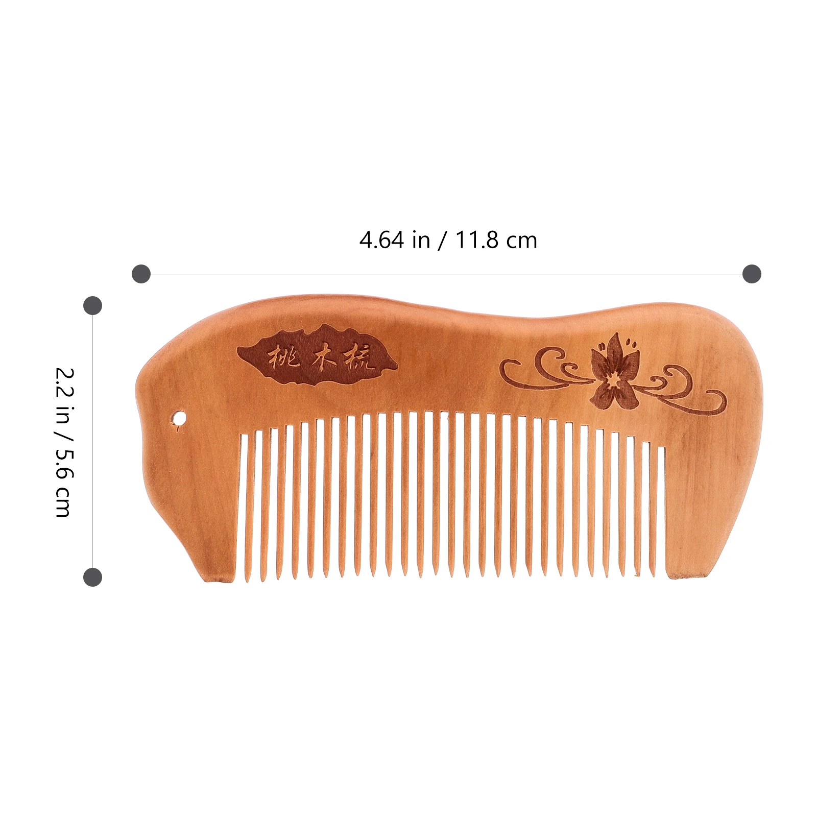 

2pcs Wooden Combs Anti-Static Peach Wood Detangling Comb For Women Long Thick Fish Shape Smooth Surface Styling Tool Shower Wet