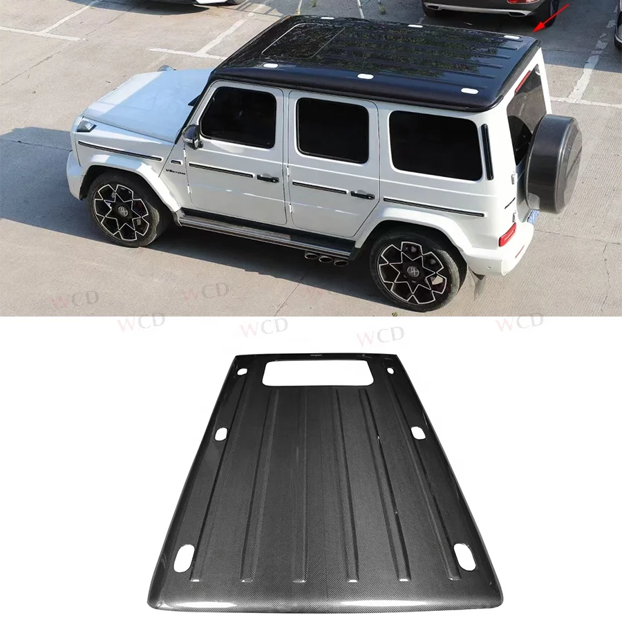 High Quality Dry Carbon Fiber Roof Cover For Mercedes Benz W464 G63 G500 G55 Car Roof Hood Cover Bodykit