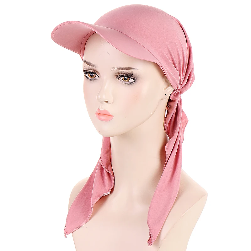 2024 Summer Outdoor Caps for Women Headscarf Muslim Turban Hats Casual Breathable Head Scarves Caps Islamic Clothing Turban Cap